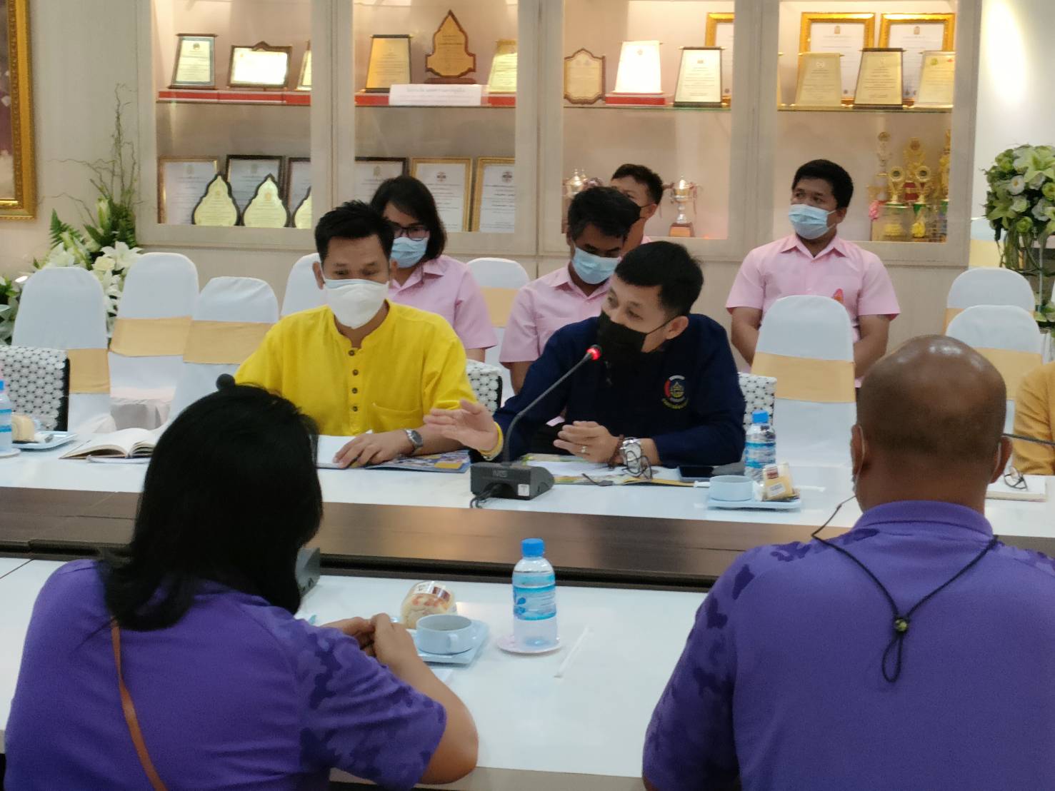 พัฒนาชุมชนกาญจน์ เตรียมพร้อมขับเคลื่อนโคก หนอง นา โมเดล ด้วยหลักบวร ในพื้นที่มูลนิธิโรงพยาบาลและโรงเรียนสมเด็จพระปิยมหาราชรมณียเขต ตำบลไทรโยค อำเภอไทรโยค