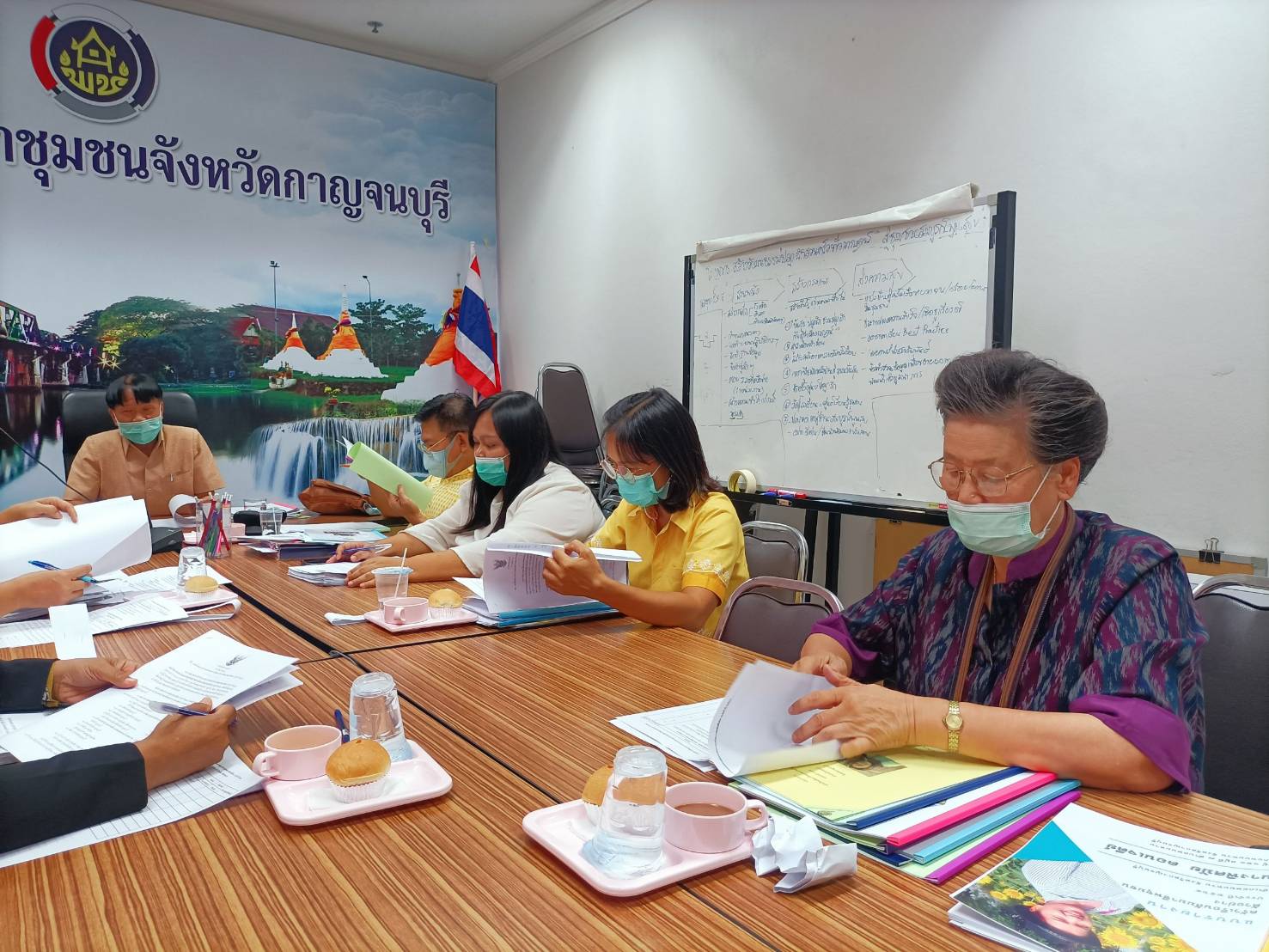 พัฒนาชุมชนกาญจนบุรี ประชุมคัดเลือกครัวเรือนสัมมาชีพชุมชนตัวอย่างระดับจังหวัด ปี 2564