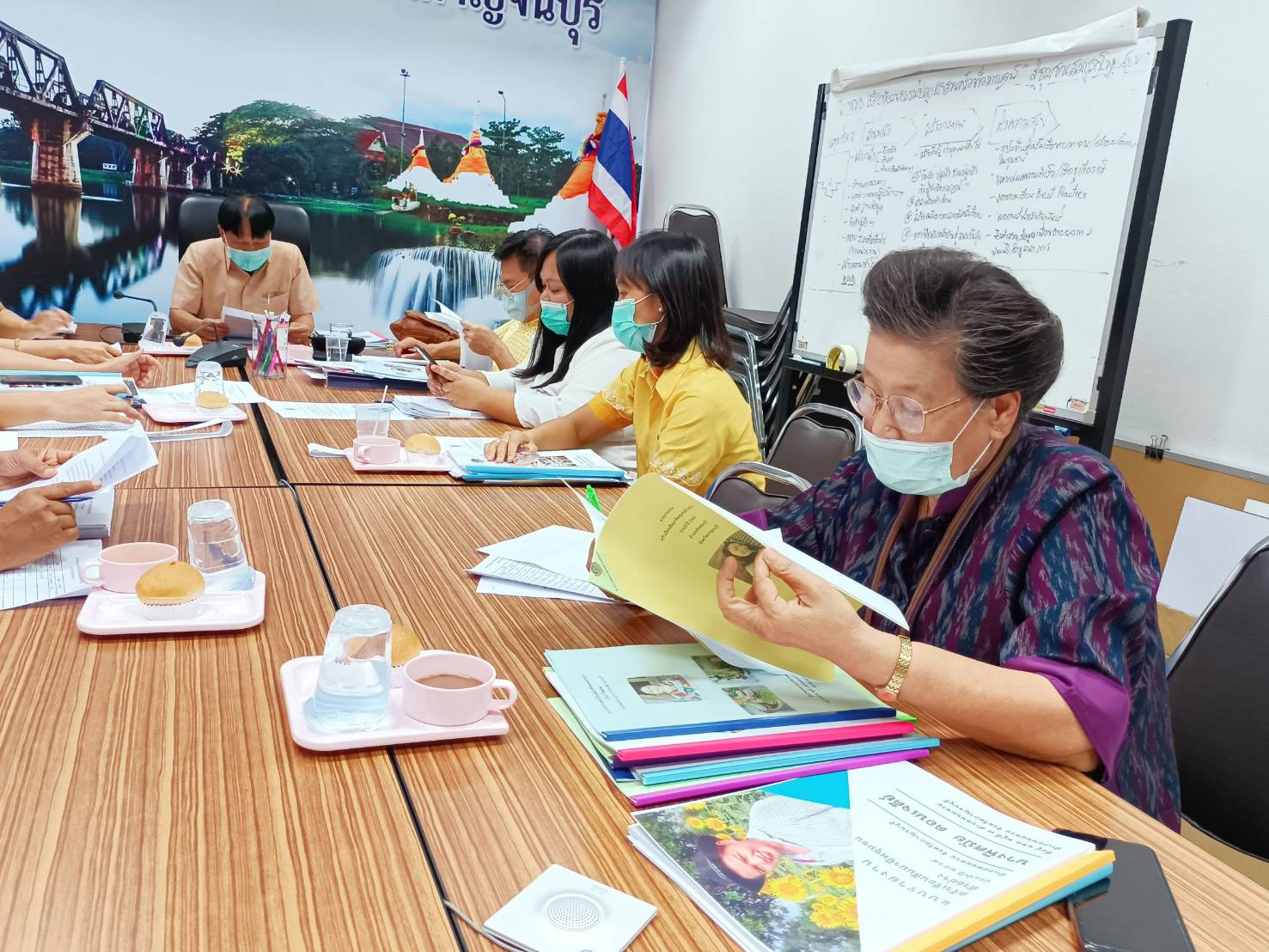 พัฒนาชุมชนกาญจนบุรี ประชุมคัดเลือกครัวเรือนสัมมาชีพชุมชนตัวอย่างระดับจังหวัด ปี 2564