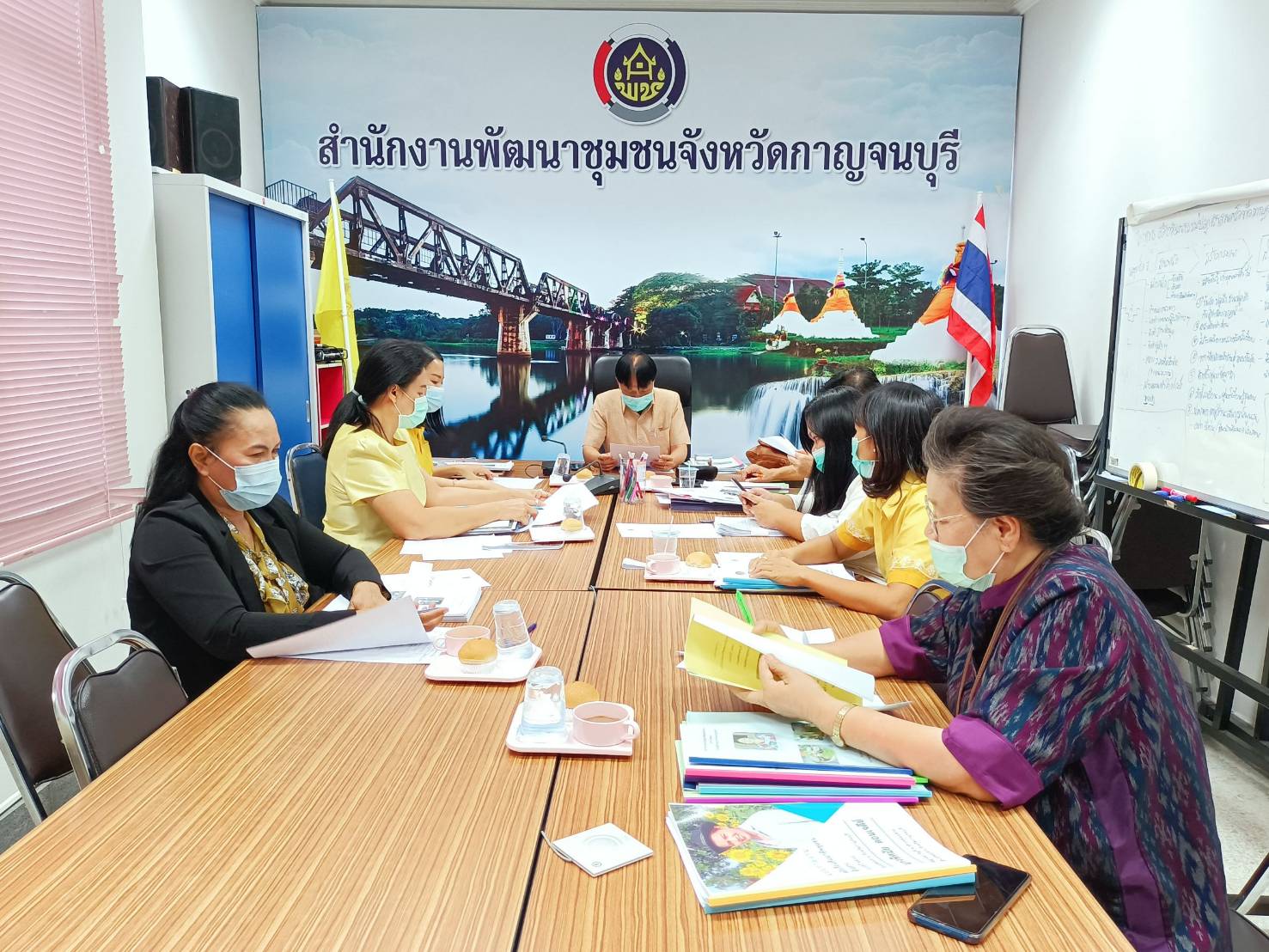 พัฒนาชุมชนกาญจนบุรี ประชุมคัดเลือกครัวเรือนสัมมาชีพชุมชนตัวอย่างระดับจังหวัด ปี 2564