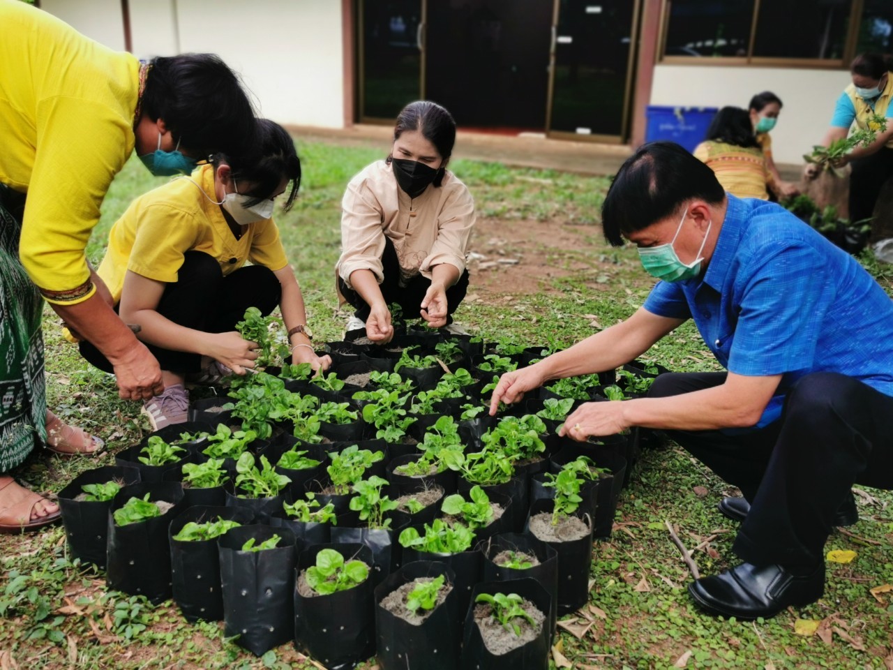พช.กาญจน์ร่วมกับสตรี จัดกิจกรรมสตรีกาญจน์รวมใจ ทำความดีถวายองค์ราชัน (สร้างความมั่นคงทางอาหาร สู้ภัยโควิด) ครั้งที่ 1