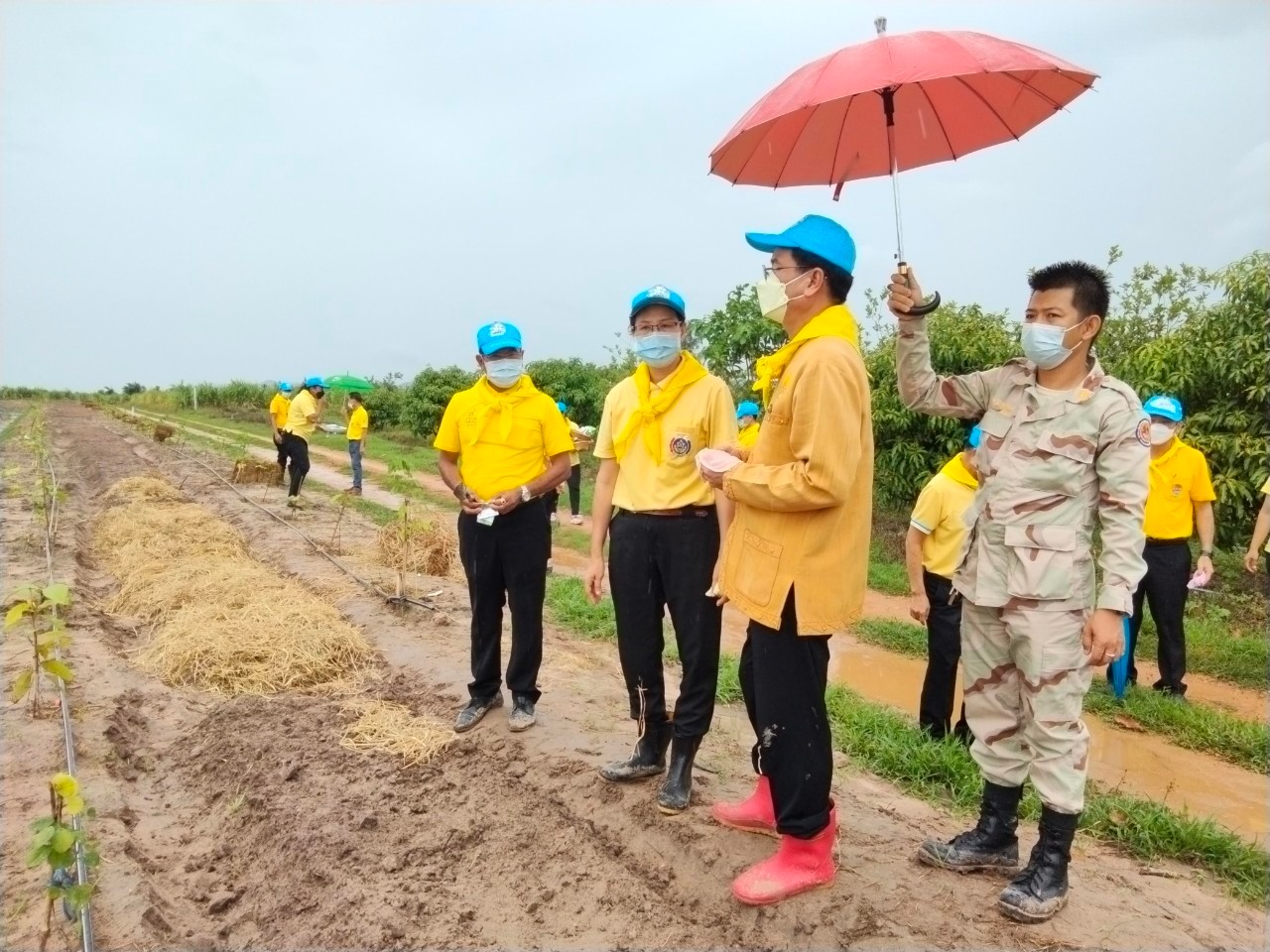 “พัฒนาชุมชนกาญจน์ … นำรองผู้ว่าฯ พร้อมคณะติดตาม ลงพื้นที่แปลง CLM อำเภอบ่อพลอย ร่วมกิจกรรมเอามื้อสามัคคี