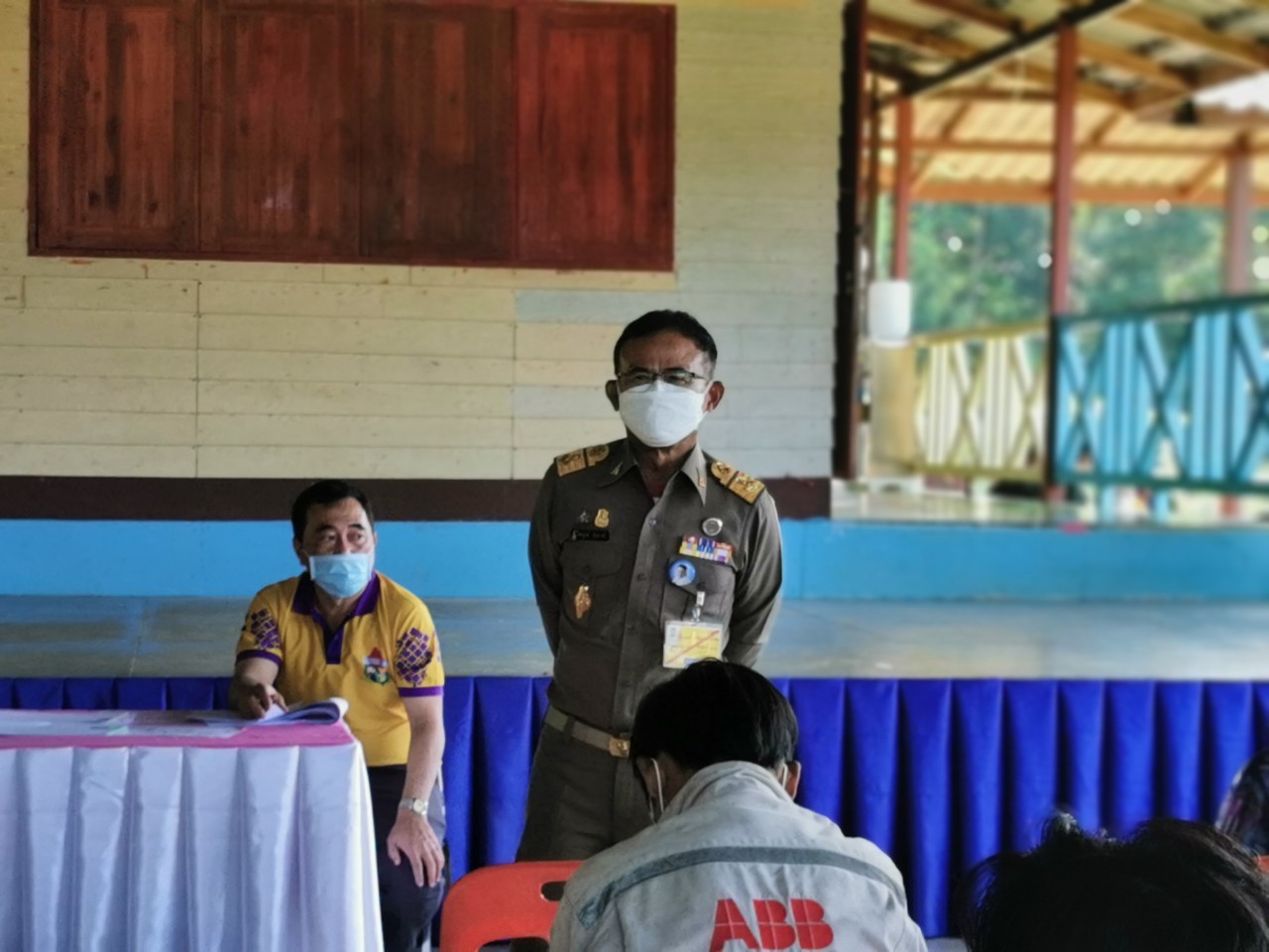 พช.กาญจน์ ร่วมให้การต้อนรับ พลเอก ไพบูลย์ คุ้มฉายา องคมนตรี เนื่องในโอกาสตรวจติดตามความก้าวหน้าโครงการพัฒนาชุมชนในเขตรักษาพันธุ์สัตว์ป่าทุ่งใหญ่นเรศวรด้านตะวันตก จังหวัดกาญจนบุรี (บ้านไล่โว่-สาละวะ)