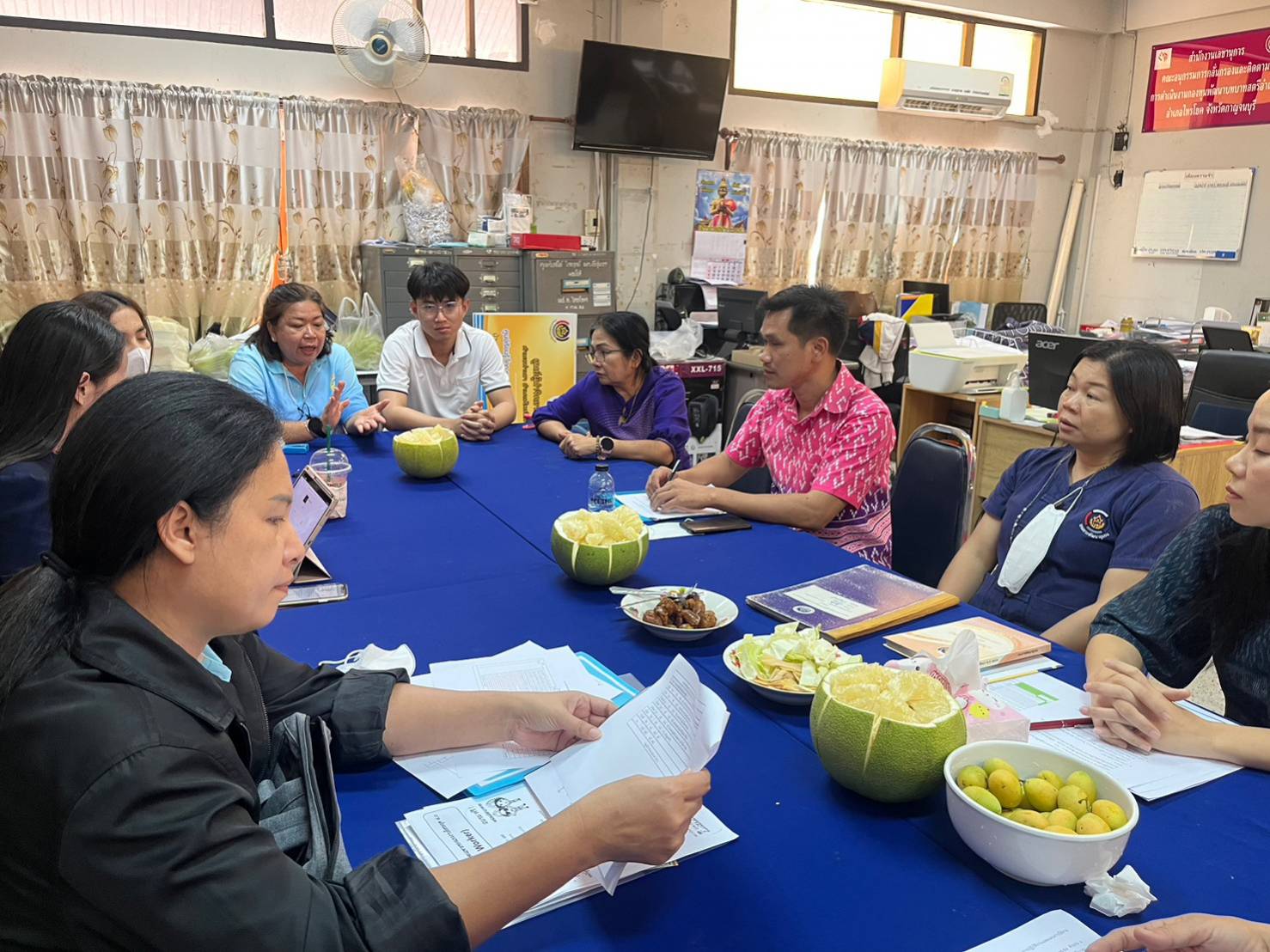 พช.กาญจนบุรี นิเทศ ติดตาม การดำเนินงานของสำนักงานพัฒนาชุมชนอำเภอ ประจำปีงบประมาณ พ.ศ. 2566 รอบไตรมาส 1 – 2