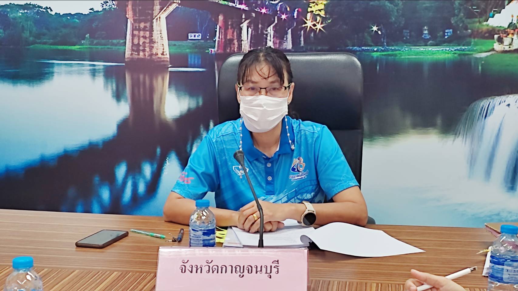 พช.กาญจนบุรี ร่วมรับฟังการประชุมกรมการพัฒนาชุมชน ครั้งที่ 5 /2566 ผ่านระบบวีดิทัศน์ทางไกล (VDO CONFERENCE)
