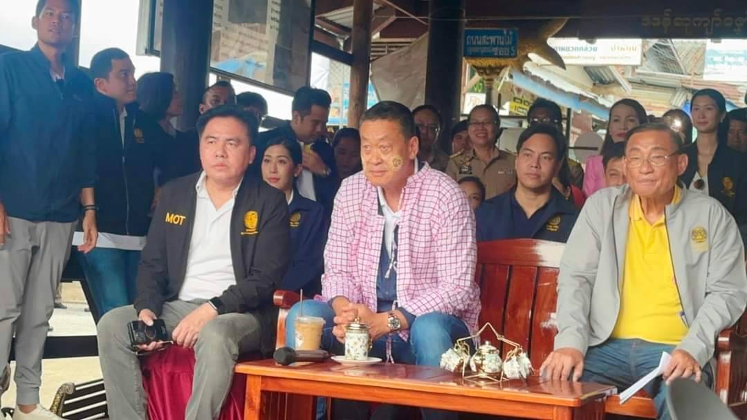 พจ.กาญจนบุรี ร่วมต้อนรับนายเศรษฐา ทวีสิน นายกรัฐมนตรี และคณะรัฐมนตรี นำเสนอสินค้า OTOP ของดีอำเภอสังขละบุรี
