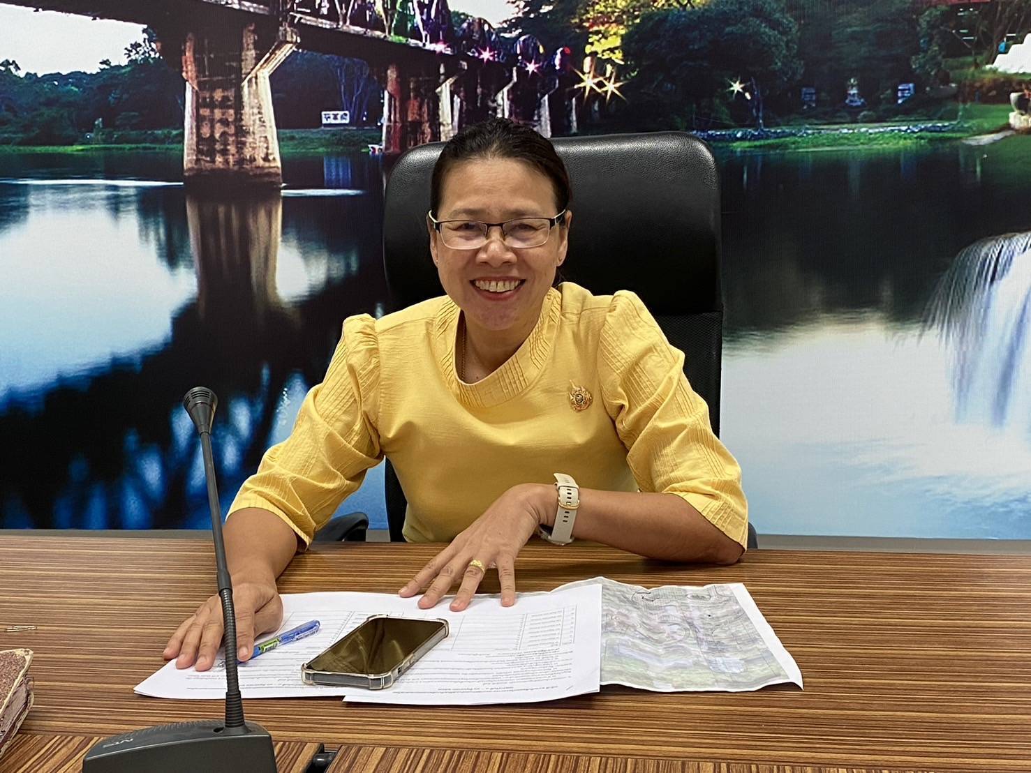 พัฒนาการจังหวัดกาญจนบุรี ประชุมติดตามความก้าวหน้าโครงการพัฒนาพื้นที่ต้นแบบ เพื่อพัฒนาคุณภาพชีวิตแบบอารยเกษตร ตามแนวพระราชดำริ ศูนย์พัฒนาอาชีพหนองบัว