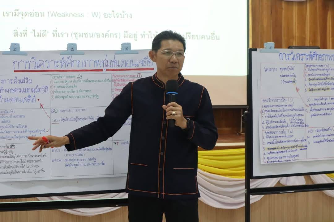 พจ.กาญจนบุรี เป็นวิทยากรบรรยายและฝึกปฏิบัติ หัวข้อ ทักษะการพัฒนาโครงการและการวางแผนพัฒนาชุมชน แก่“นักพัฒนาชุมชน” รุ่นที่ 50