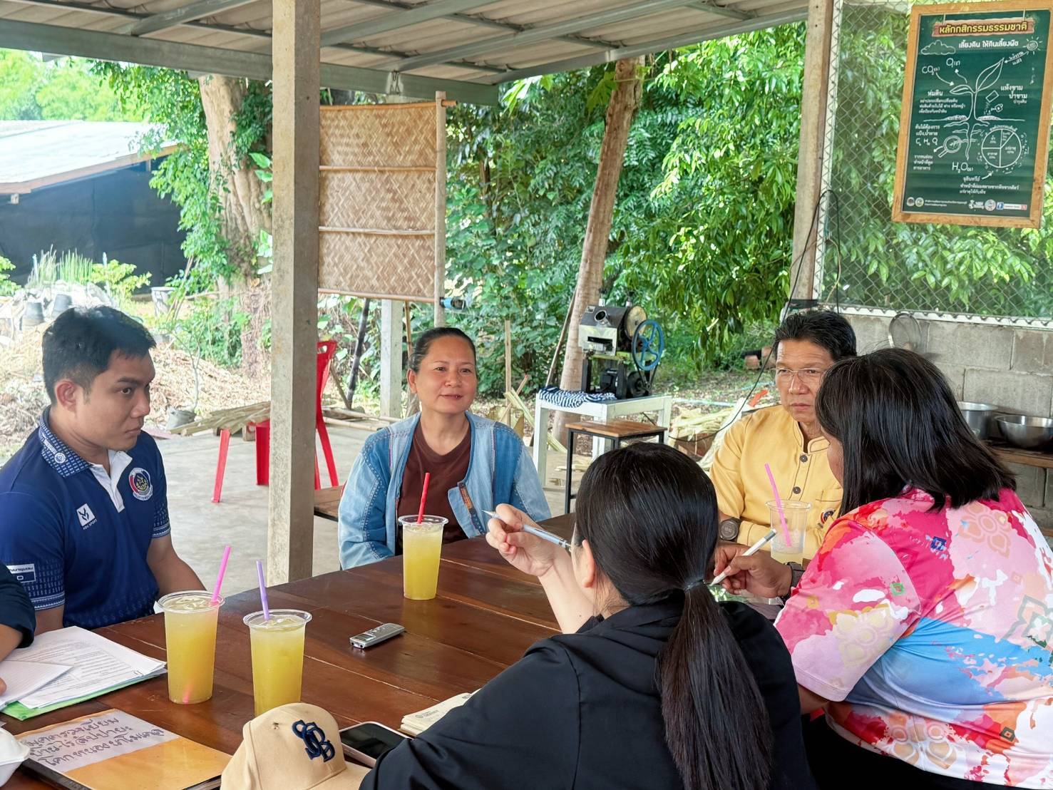 “พช.กาญจนบุรี ลงพื้นที่ร่วมถอดบทเรียนศูนย์เรียนรู้การพัฒนาคุณภาพชีวิตตามหลักทฤษฎีใหม่ ประยุกต์สู่ ”โคก หนอง นา“ ตำบลท่ากระดาน อำเภอศรีสวัสดิ์